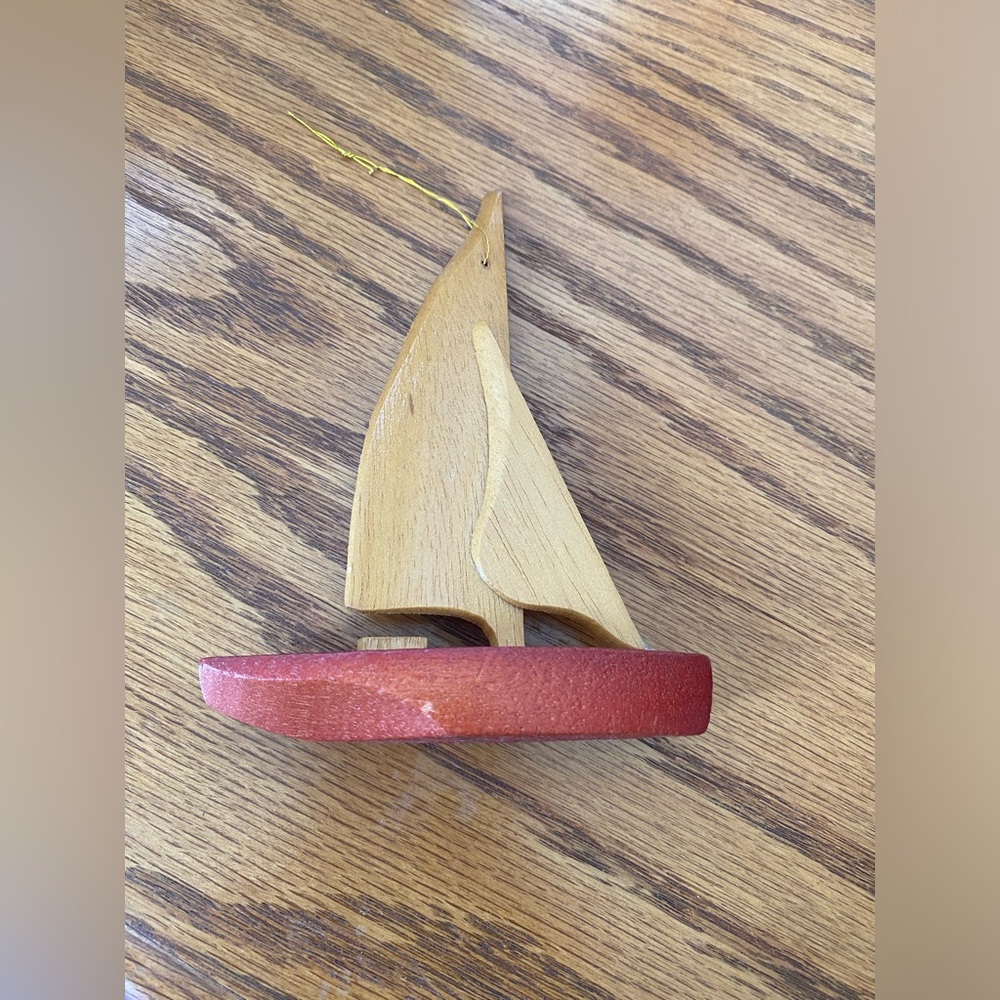 Vintage Wooden Sail Boat 5” Tall